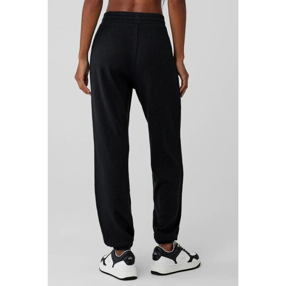 ALO Yoga Waffle Weekend Escape Joggers in Black - Picture 3 of 5